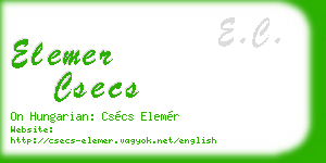 elemer csecs business card