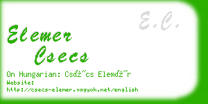 elemer csecs business card